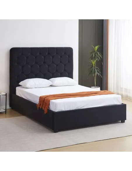 Madison 4FT6 Ottoman Bedframe - Black  V | Murphy Furniture