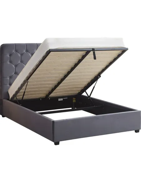 Madison 5FT Ottoman Bedframe - Grey Velv | Murphy Furniture