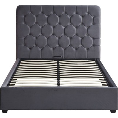 Madison 5FT Ottoman Bedframe - Grey Velv | Murphy Furniture