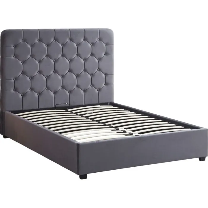 Madison 5FT Ottoman Bedframe - Grey Velv | Murphy Furniture