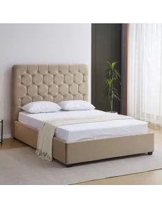 Madison 5FT Ottoman Bedframe - Fawn Velv | Murphy Furniture
