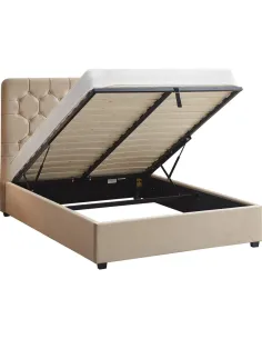 Madison 5FT Ottoman Bedframe - Fawn Velv | Murphy Furniture 2