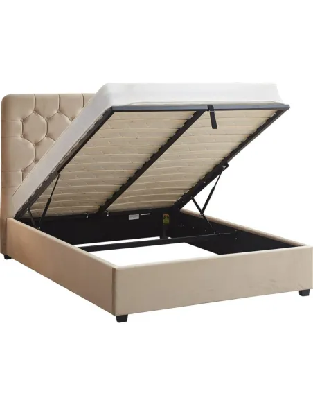 Madison 5FT Ottoman Bedframe - Fawn Velv | Murphy Furniture