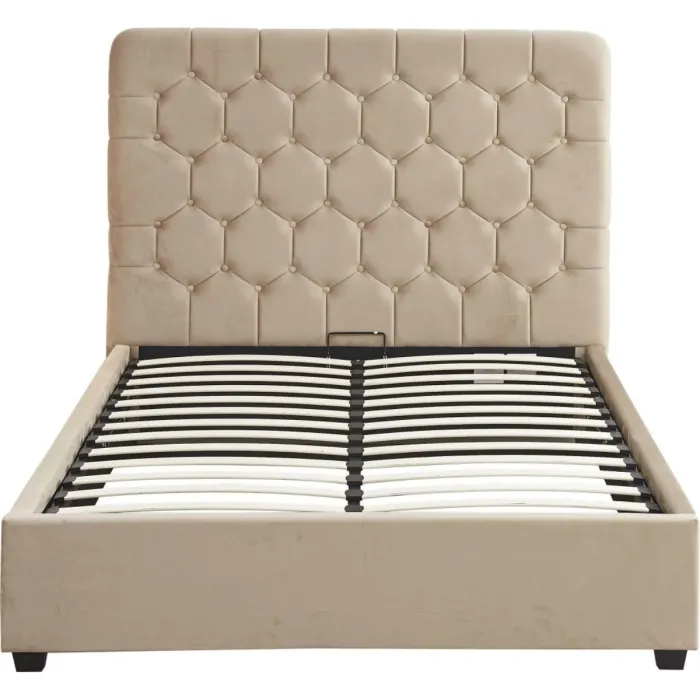 Madison 5FT Ottoman Bedframe - Fawn Velv | Murphy Furniture