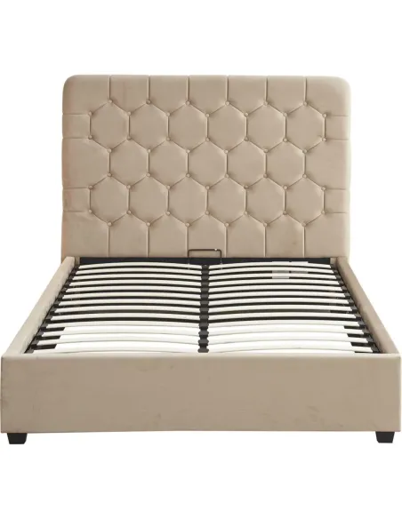 Madison 5FT Ottoman Bedframe - Fawn Velv | Murphy Furniture