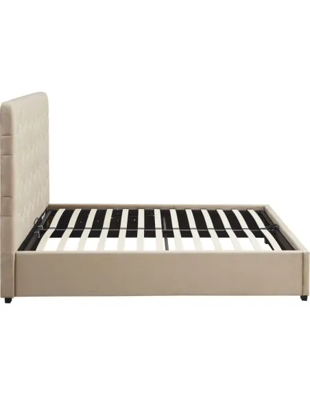 Madison 5FT Ottoman Bedframe - Fawn Velv | Murphy Furniture