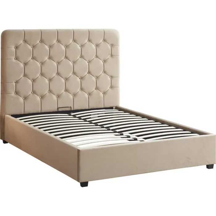 Madison 5FT Ottoman Bedframe - Fawn Velv | Murphy Furniture