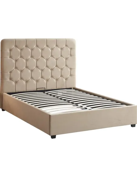 Madison 5FT Ottoman Bedframe - Fawn Velv | Murphy Furniture