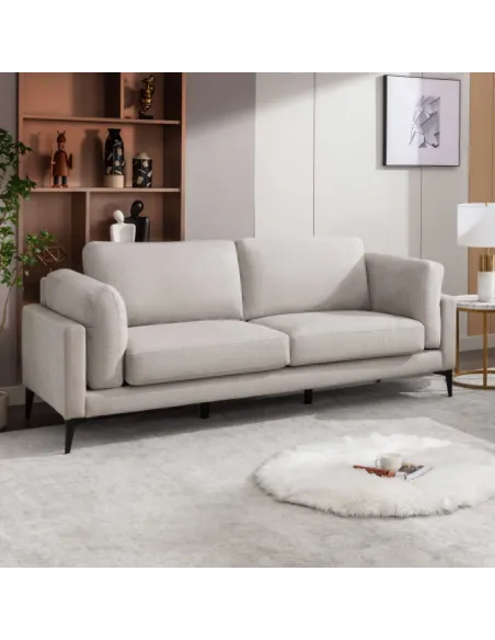 Rupert 3 Seater Fixed Sofa - Light Grey | Murphy Furniture