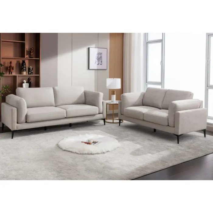 Rupert 3 Seater Fixed Sofa - Light Grey | Murphy Furniture