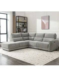 Empress LHF Corner Sofa - Light Grey | Murphy Furniture