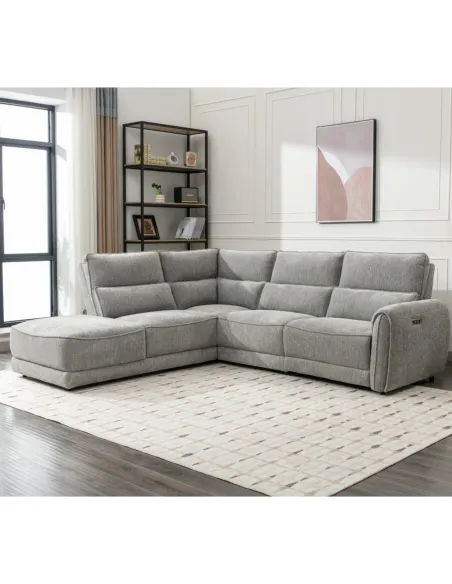 Empress LHF Corner Sofa - Light Grey | Murphy Furniture