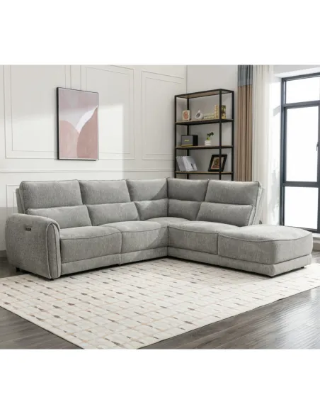 Empress RHF Corner Sofa - Light Grey | Murphy Furniture