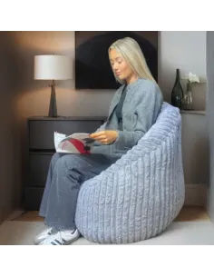 Chillax Cord Beanbag - Grey | Murphy Furniture