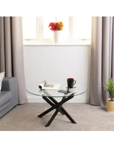 Sheldon Round Coffee Table - Clear Glass | Murphy Furniture