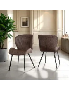 Quebec Dining Chair - Brown PU | Murphy Furniture