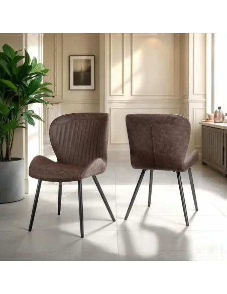 Quebec Dining Chair - Brown PU | Murphy Furniture