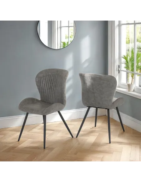 Quebec Dining Chair - Grey PU | Murphy Furniture