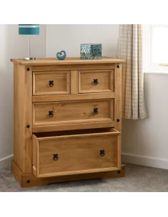 Corona 2+2 Drawer Chest - Distressed Wax | Murphy Furniture