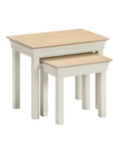 Bordeaux Nest Of 2 Tables - Ivory/Oak | Murphy Furniture 2