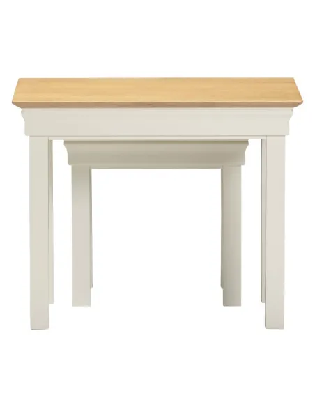 Bordeaux Nest Of 2 Tables - Ivory/Oak | Murphy Furniture
