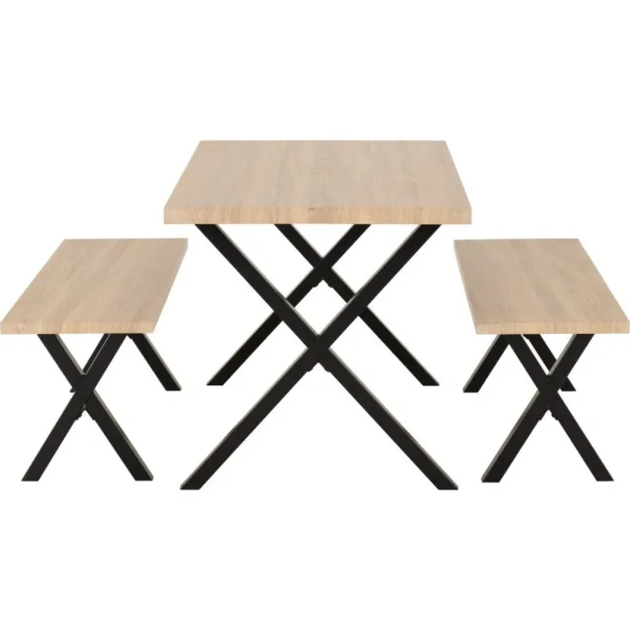 Buxton Dining Bench Set - Light Oak Effe | Murphy Furniture