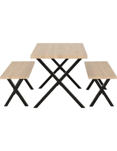 Buxton Dining Bench Set - Light Oak Effe | Murphy Furniture