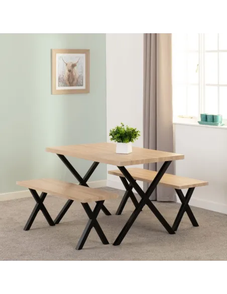 Buxton Dining Bench Set - Light Oak Effe | Murphy Furniture