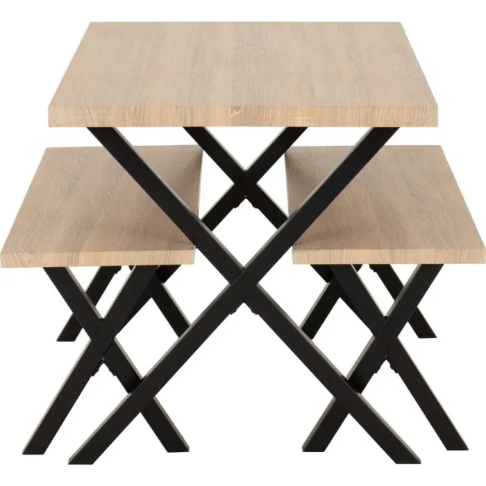 Buxton Dining Bench Set - Light Oak Effe | Murphy Furniture