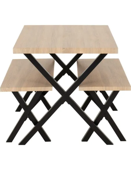 Buxton Dining Bench Set - Light Oak Effe | Murphy Furniture