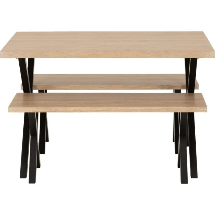 Buxton Dining Bench Set - Light Oak Effe | Murphy Furniture