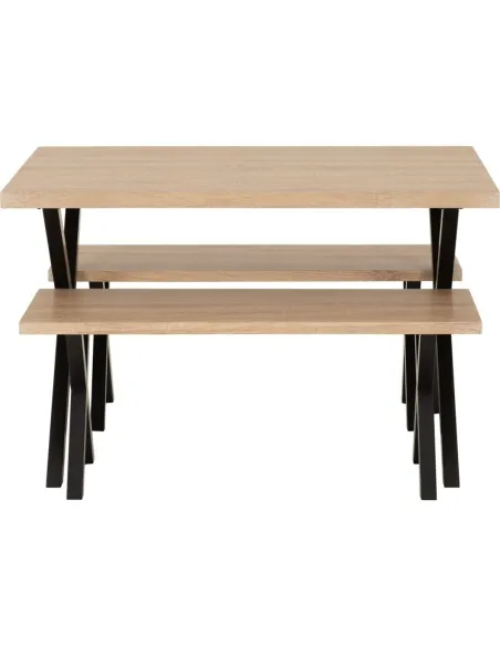 Buxton Dining Bench Set - Light Oak Effe | Murphy Furniture