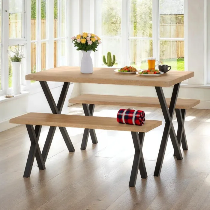 Buxton Dining Bench Set - Light Oak Effe | Murphy Furniture