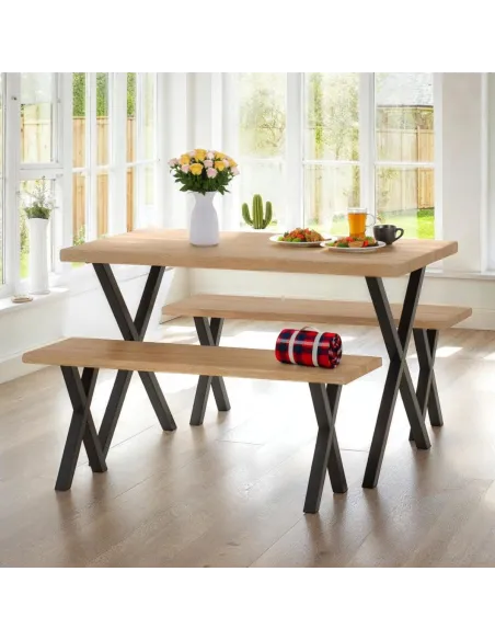 Buxton Dining Bench Set - Light Oak Effe | Murphy Furniture
