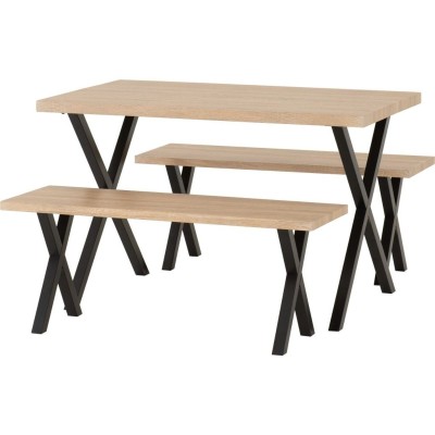 Buxton Dining Bench Set - Light Oak Effe | Murphy Furniture