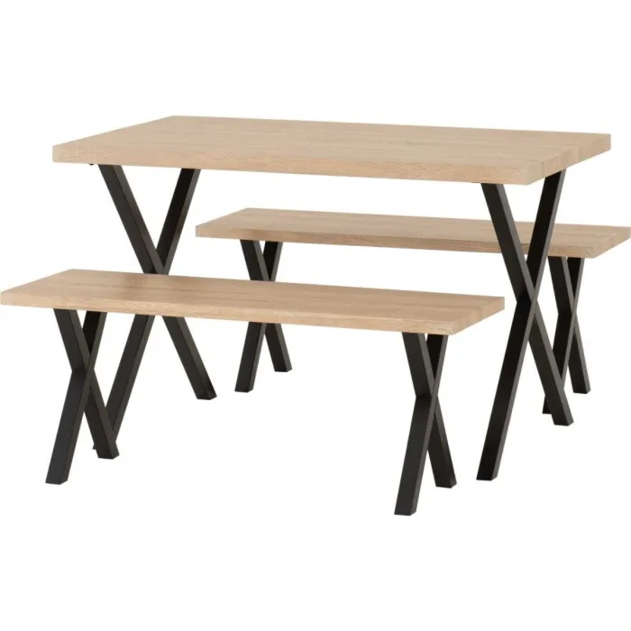 Buxton Dining Bench Set - Light Oak Effe | Murphy Furniture