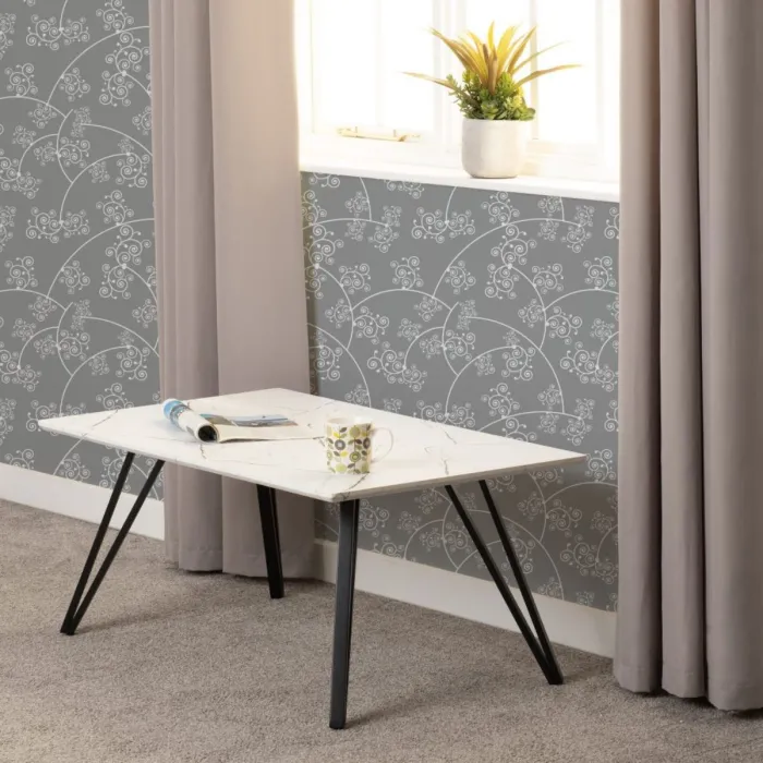 Marlow Coffee Table - White Marble Effect | Murphy Furniture