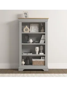 Bordeaux Bookcase - Pebble Grey/Oak | Murphy Furniture