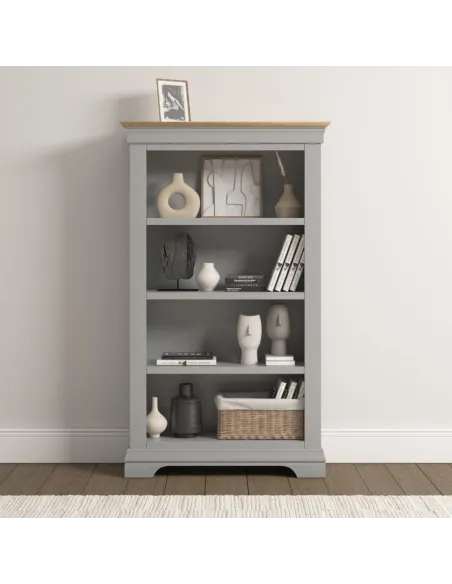 Bordeaux Bookcase - Pebble Grey/Oak | Murphy Furniture