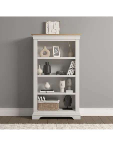 Bordeaux Bookcase - Ivory/Oak | Murphy Furniture
