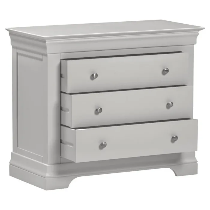 Bordeaux 3 Drawer Chest - Pebble Grey | Murphy Furniture
