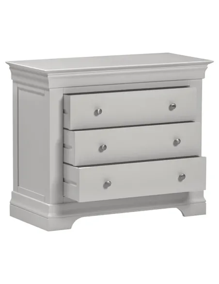 Bordeaux 3 Drawer Chest - Pebble Grey | Murphy Furniture