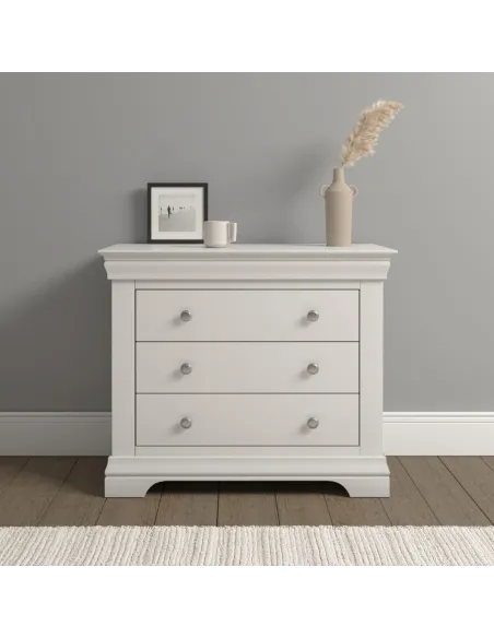 Bordeaux 3 Drawer Chest - Ivory | Murphy Furniture
