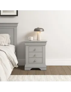 Bordeaux 3 Drawer Bedside Locker - Pebbl | Murphy Furniture