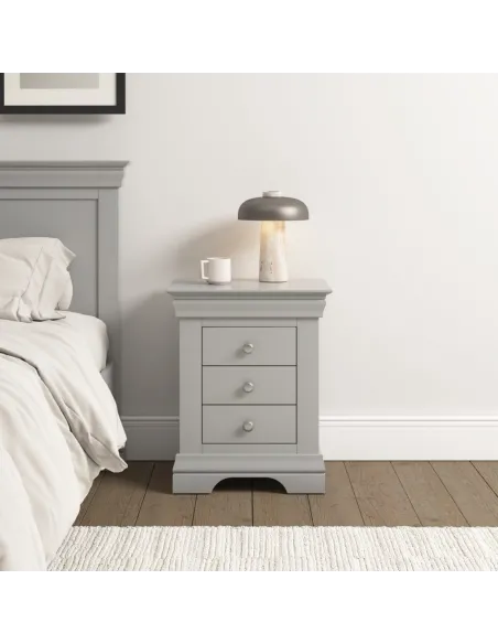 Bordeaux 3 Drawer Bedside Locker - Pebbl | Murphy Furniture