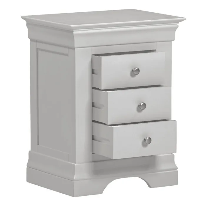 Bordeaux 3 Drawer Bedside Locker - Pebbl | Murphy Furniture