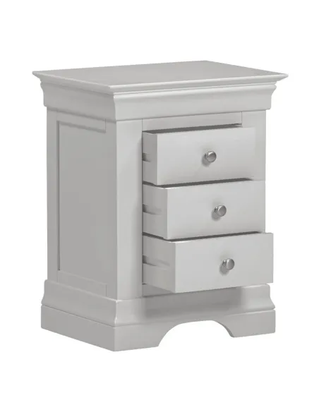 Bordeaux 3 Drawer Bedside Locker - Pebbl | Murphy Furniture