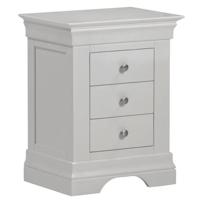 Bordeaux 3 Drawer Bedside Locker - Pebbl | Murphy Furniture