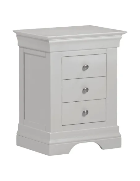 Bordeaux 3 Drawer Bedside Locker - Pebbl | Murphy Furniture