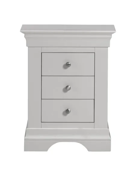 Bordeaux 3 Drawer Bedside Locker - Pebbl | Murphy Furniture